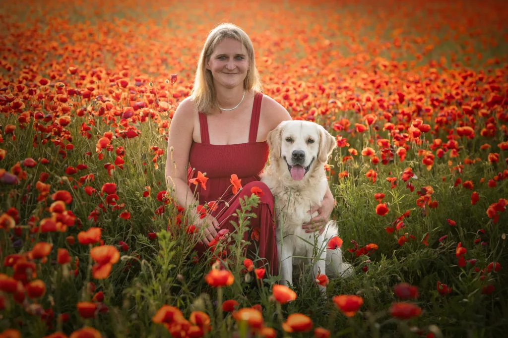 Hundeshooting - Mohnblumenshooting - Mohnshooting Hund
