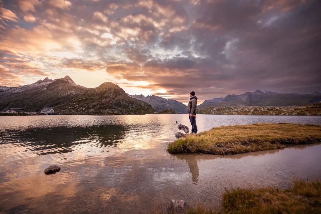 Wandern mit Hund Fotowanderung Schweiz Sonnenaufgang