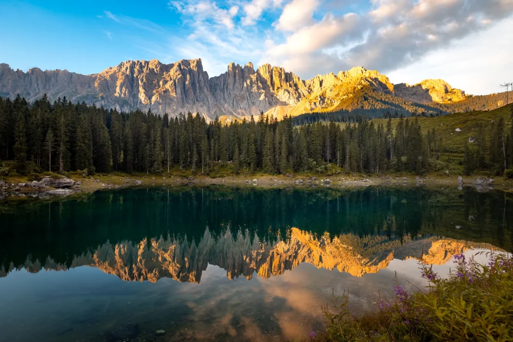 Fotoshooting am Karrersee in den Dolomiten