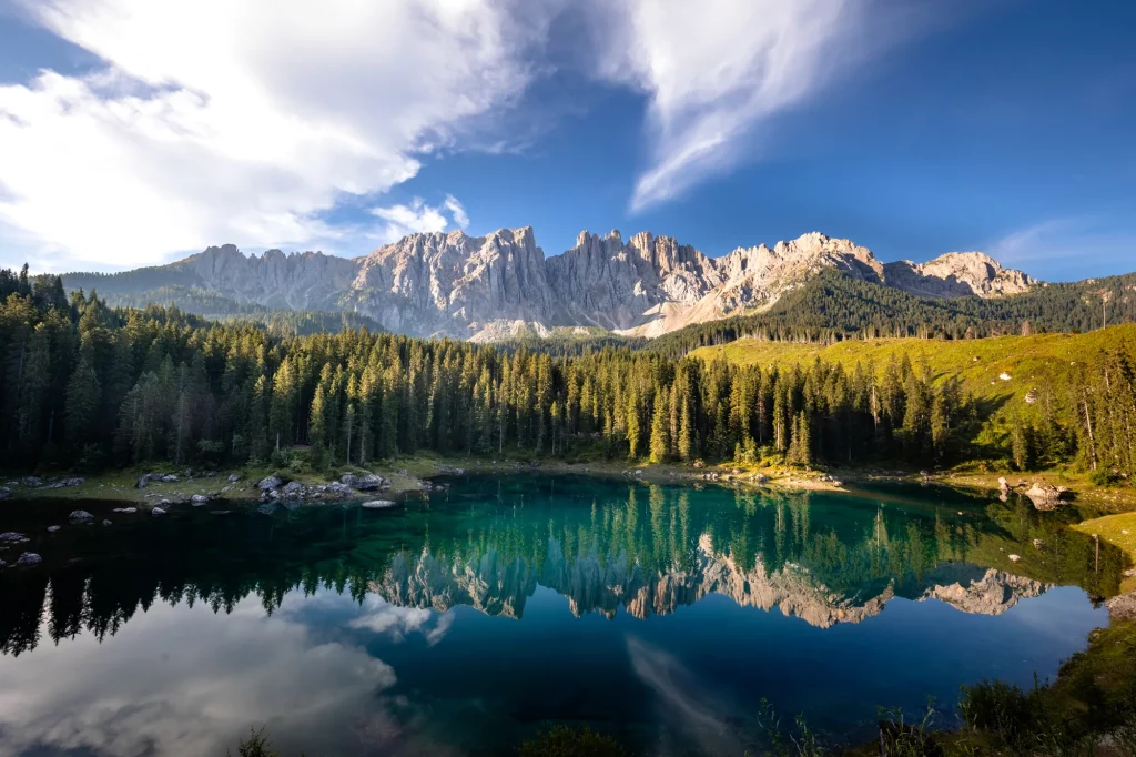 Fotoshooting am Karrersee in den Dolomiten