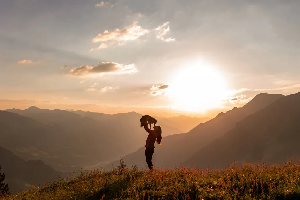traumhaftes Sonnenuntergangsfotoshooting bei den drei Zinnen