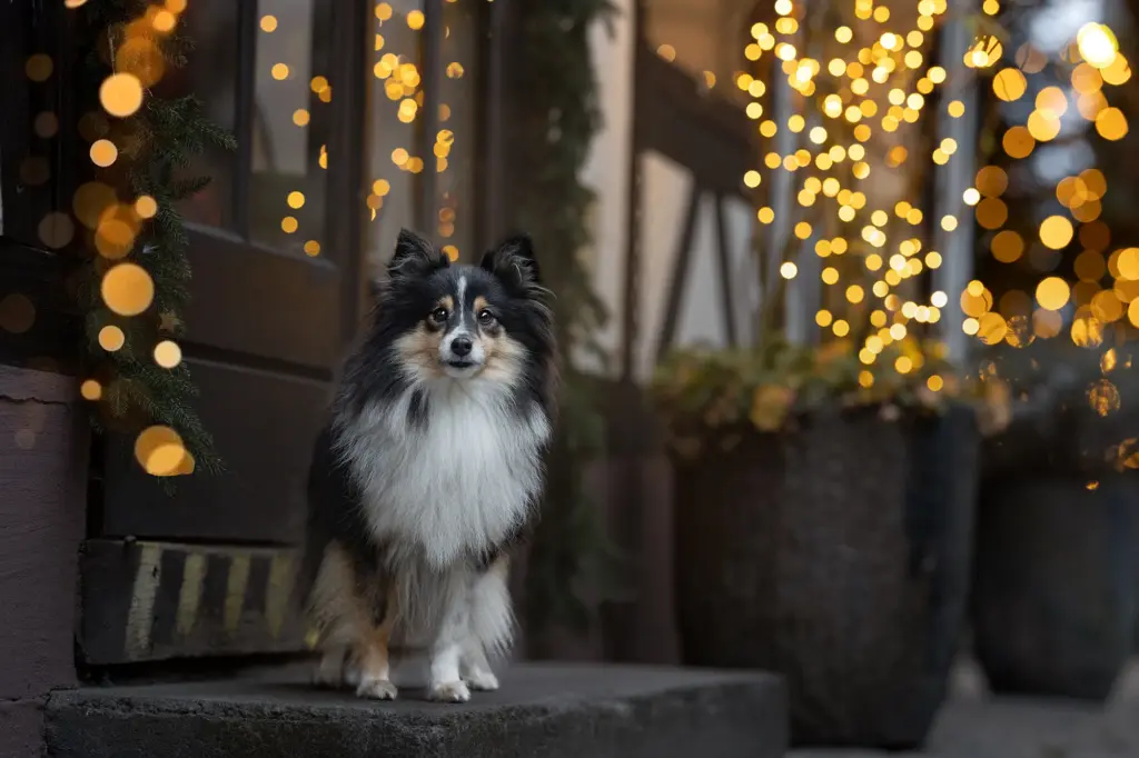 Wunderschönes Bild von Hund zu Weihnachten in Nürnberg